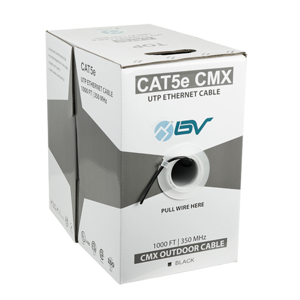 BV-Tech CAT5 Outdoor (CMX) Solid Bare Copper Ethernet Cable packaging