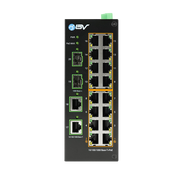 PoE Switch with DIN Rail - Front View