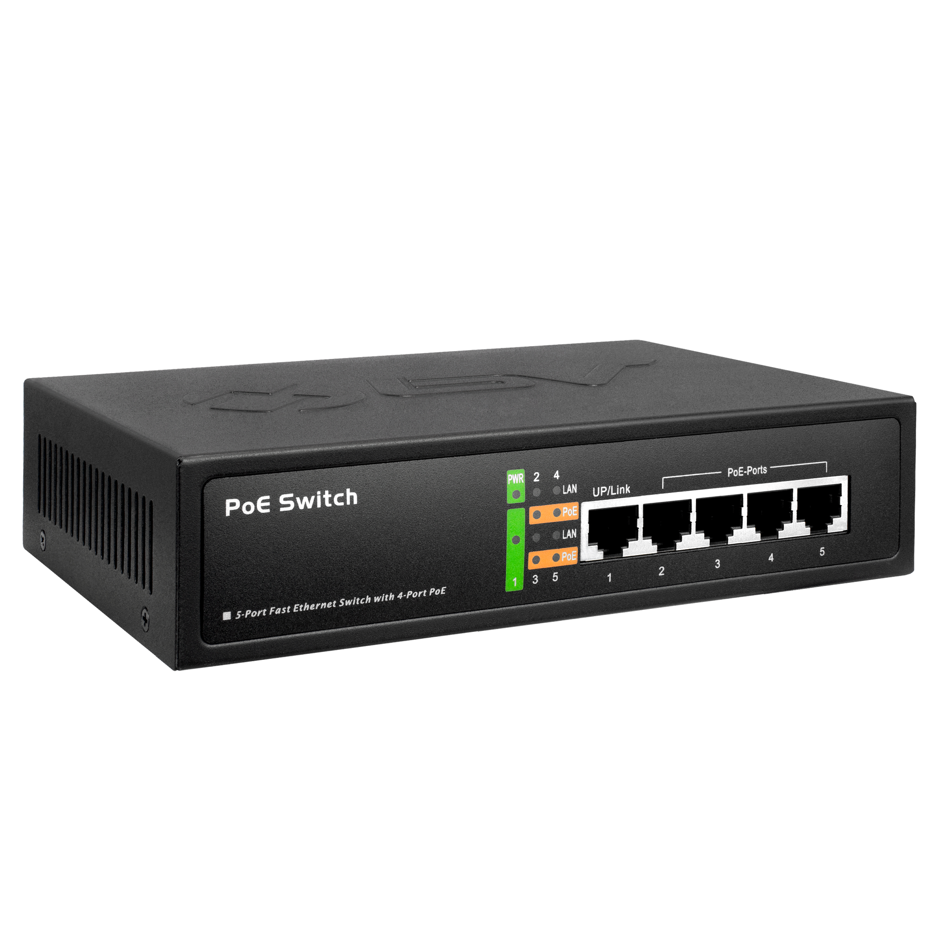 5 Port PoE Switch - Front View