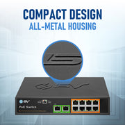 8 Port PoE+ Switch Design and Housing Material
