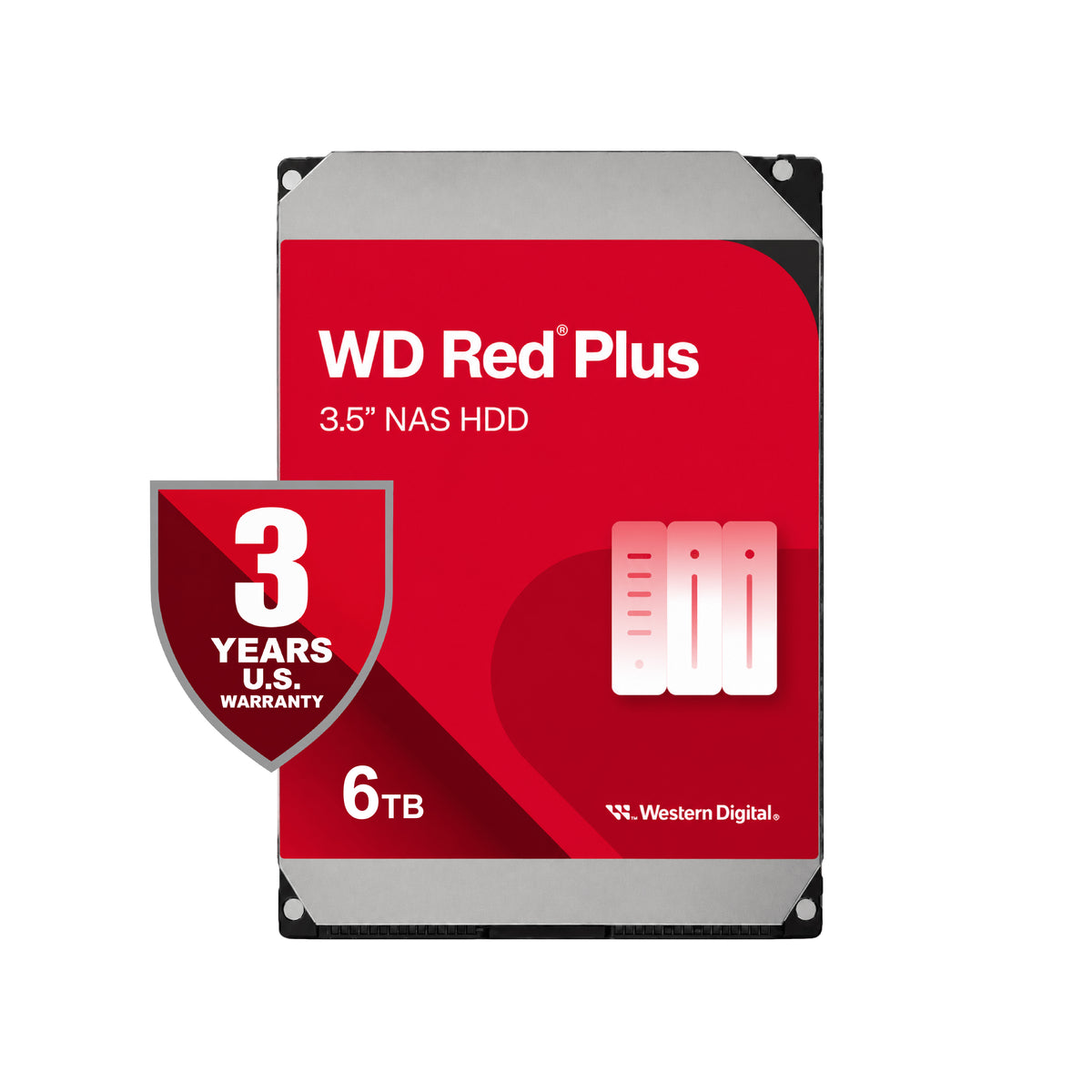 Western Digital 6TB Red Plus NAS Hard Drive - 5400 RPM, 256MB Cache, SATA 6Gb/s 3.5" | WD60EFPX