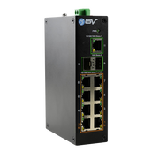 PoE Switch with DIN Rail - Front View