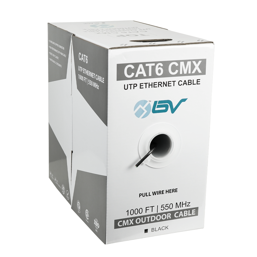 BV-Tech CAT6 Outdoor (CMX) Solid Bare Copper Ethernet Cable packaging
