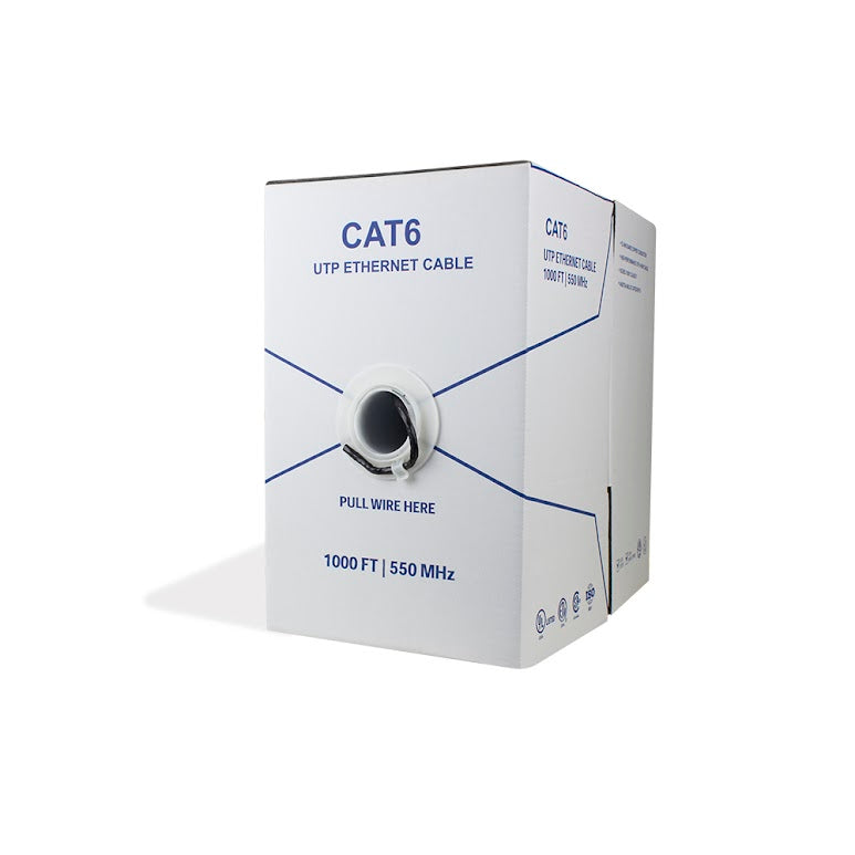 Solid CAT6 Network Cable Pull Box Black Riser CMR