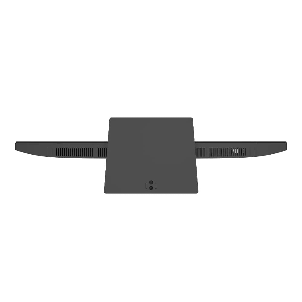 Bottom view of the monitor, including the stand
