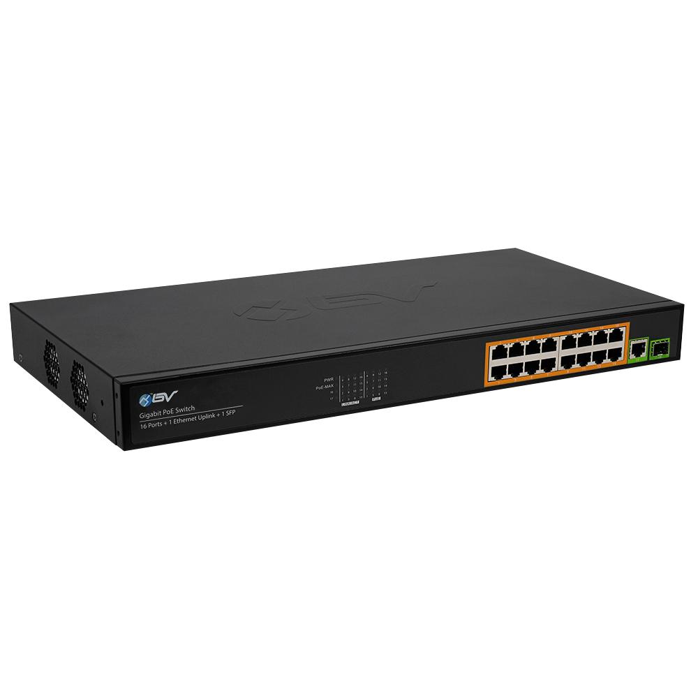 16 Port PoE Switch - Front View