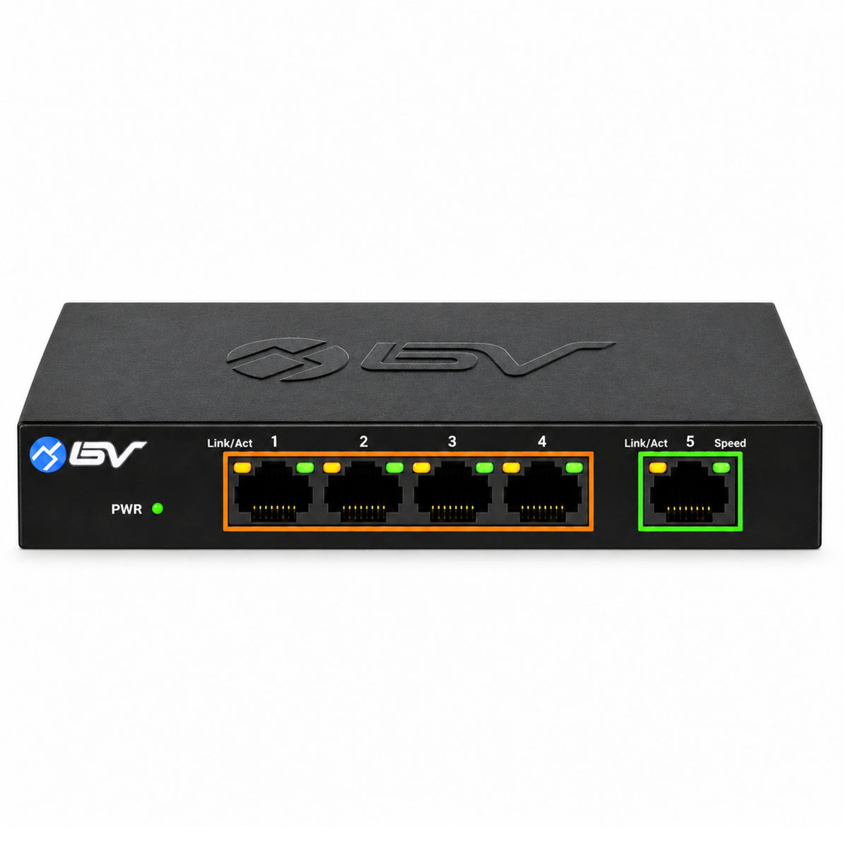 BV-Tech 5-Port Gigabit PoE Switch (4 PoE+ Ports, 1 Gigabit Uplink), Unmanaged, 55W | SW501G-PLUS