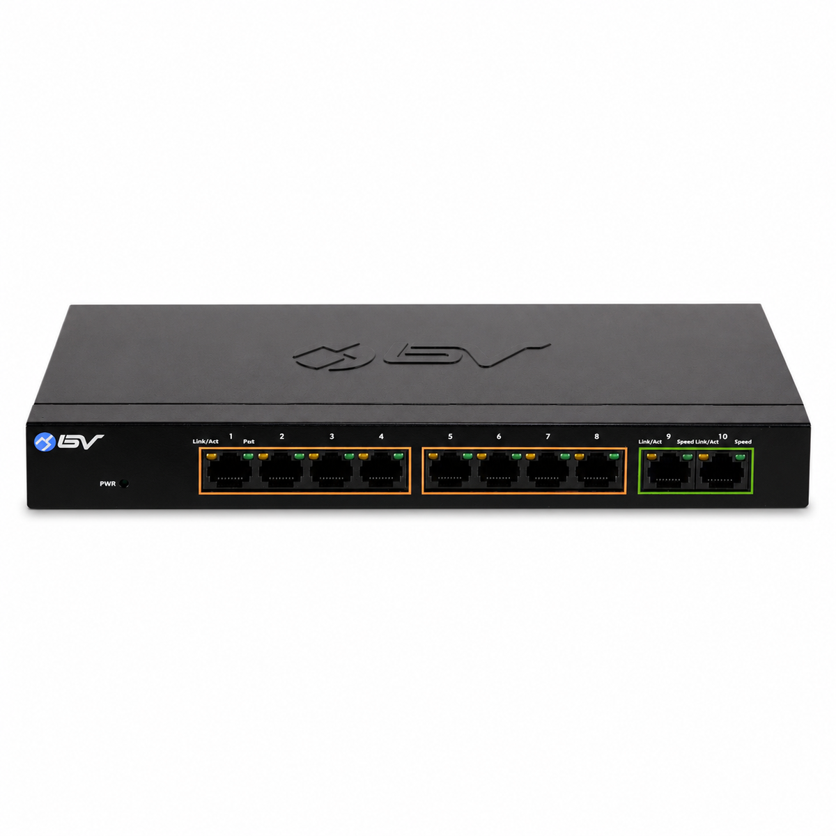 BV-Tech 10-Port Gigabit PoE Switch (8 PoE+ Ports, 2 Gigabit Uplink), Unmanaged, 95W | SW811G-PLUS