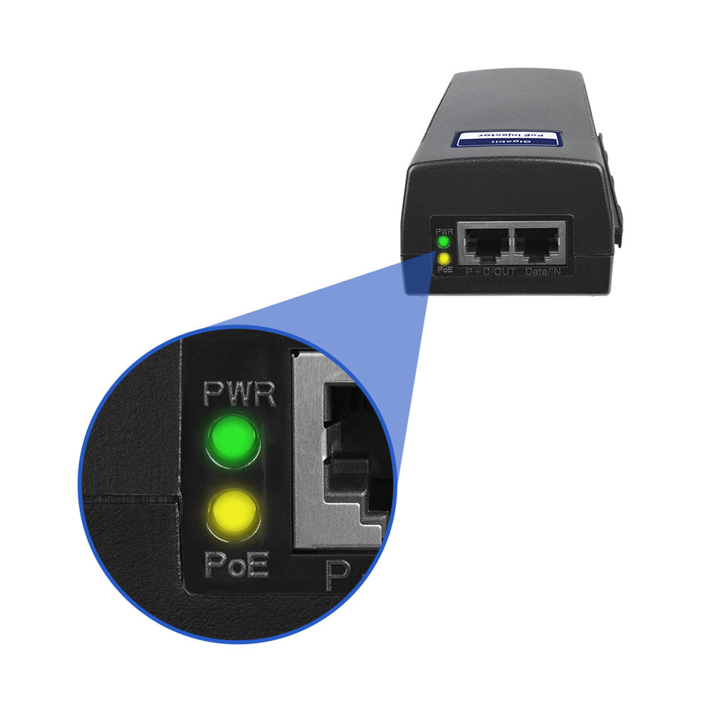BV-Tech Single Gigabit Port Power Over Ethernet PoE Injector - 19W - 802.3