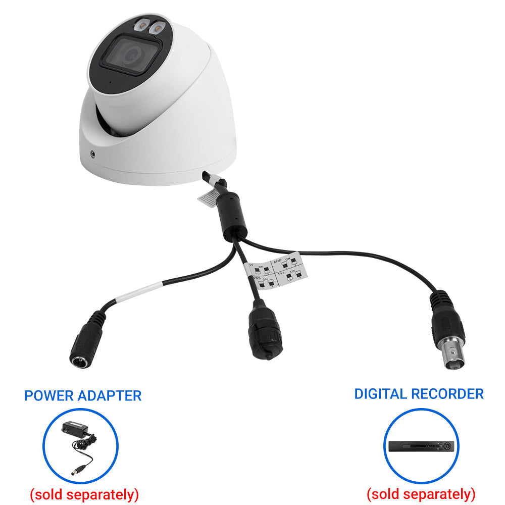 R-Tech 8MP High-definition Analog Security Camera Cable Connections