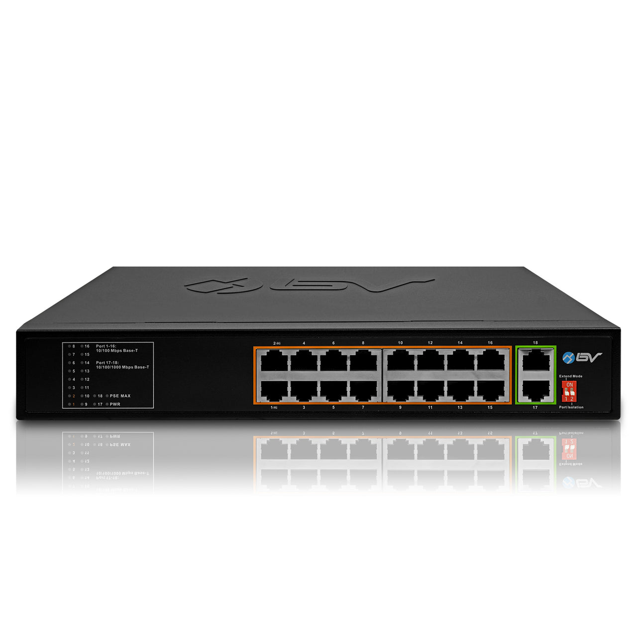 BV-Tech 16 Port PoE Switch Front