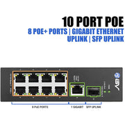 BV-Tech 8 Port PoE Switch Ports