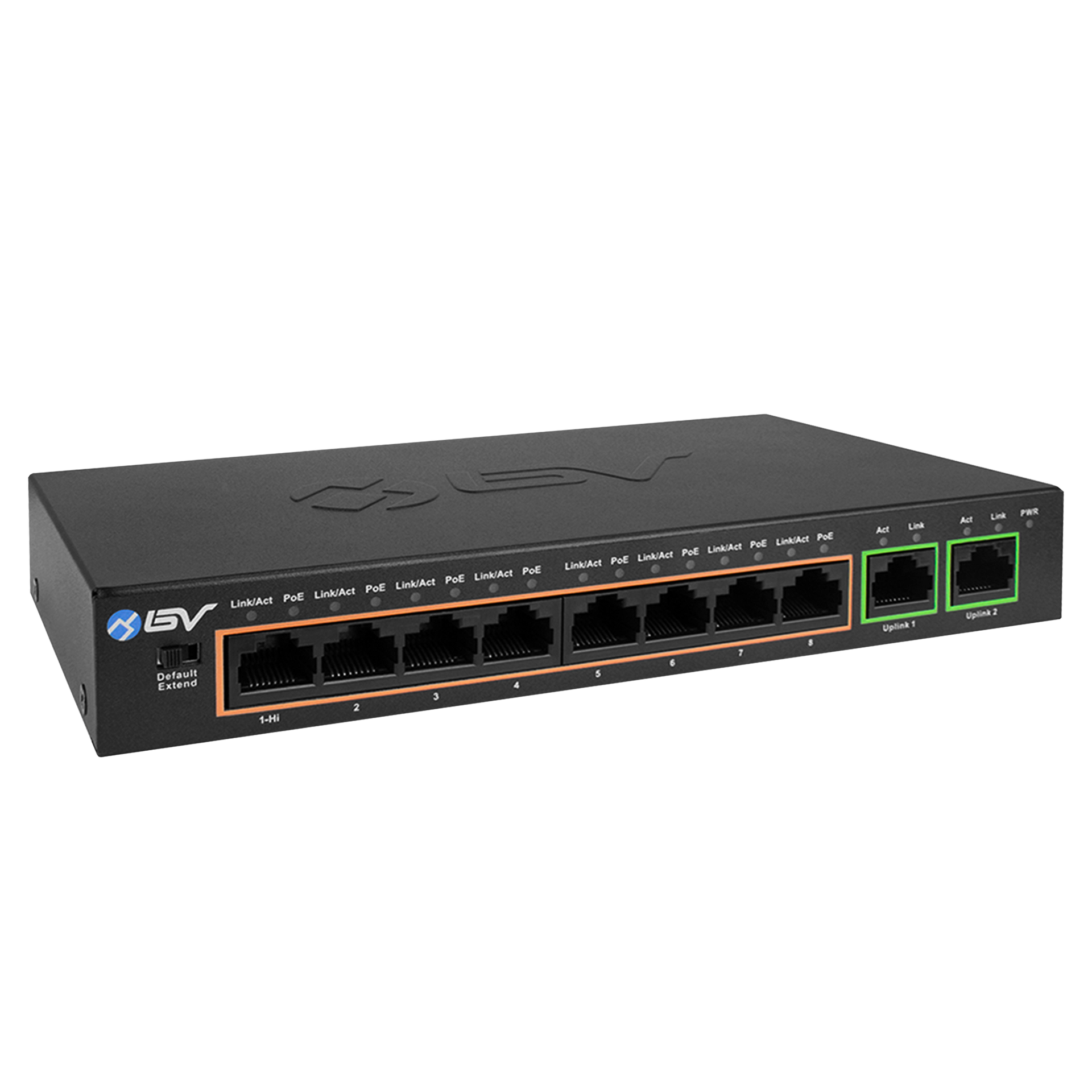 BV-Tech 8 Port PoE Switch with 1 Gigabit Uplink and Industrial DIN Rail -  Power Over Ethernet Network Switch for IP Cameras, VoIP Phones, Wireless  APs