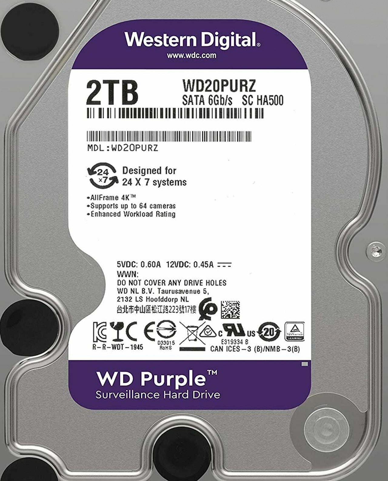 WD Purple Surveillance Hard Drive 2TB Info